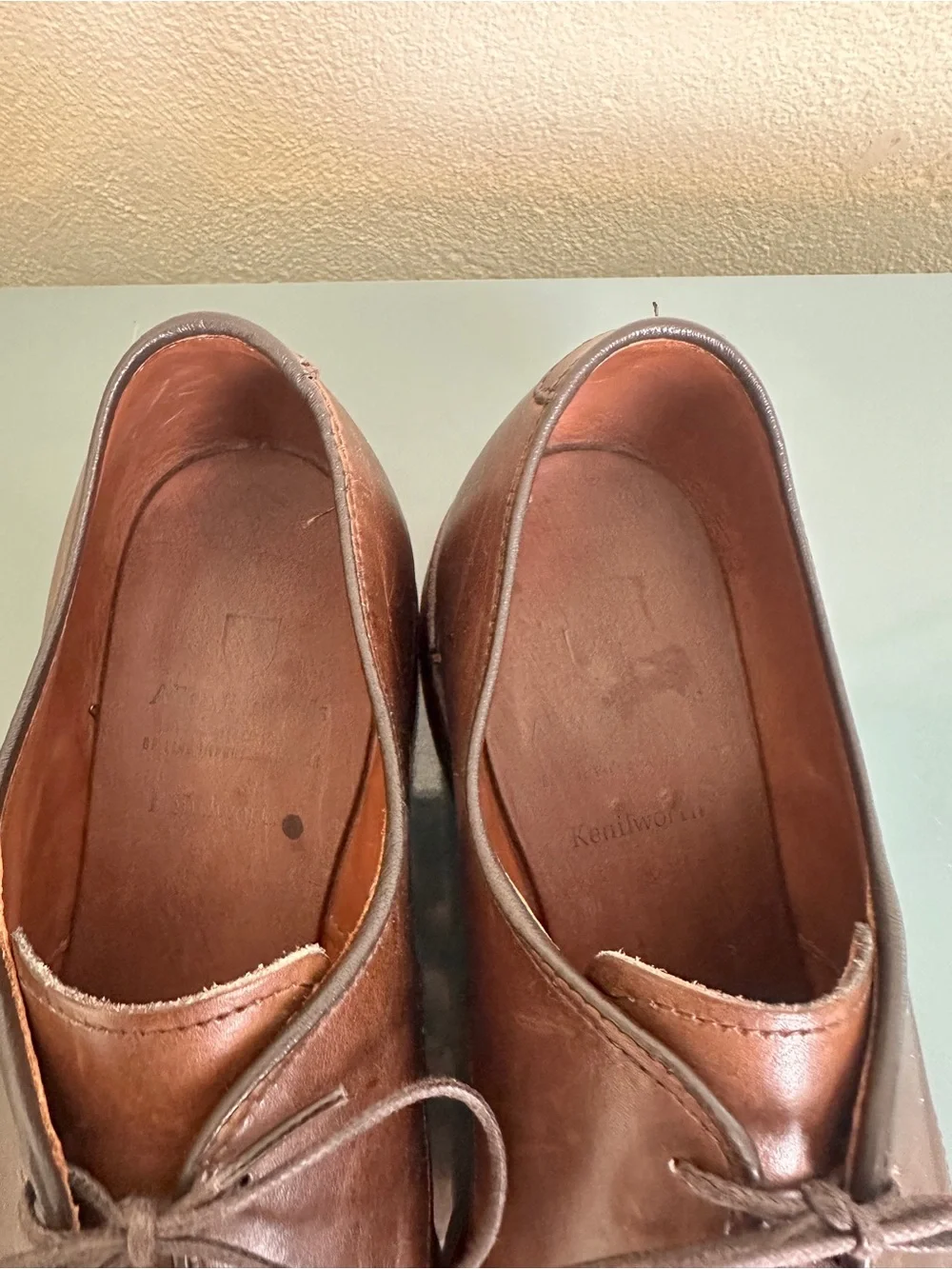 Allen Edmonds Kenilworth Brown Leather Plain Toe Bluchers Oxfords US 8.5 D $450